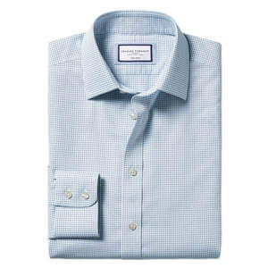 Charles Tyrwhitt Non-Iron Royal Oxford Check Shirt - Light Blue